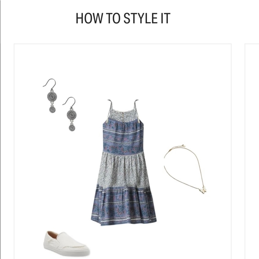 Lucky brand Mixed print tie sleeve tiered dress - Picture 9 of 13